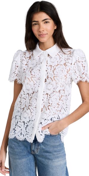 Generation Love Murphy Lace Shirt White XS