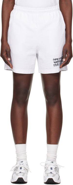Sporty & Rich White USA 'Wellness Club' Gym Shorts