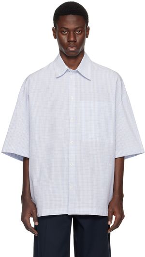 Bottega Veneta Chemise bleue à carreaux