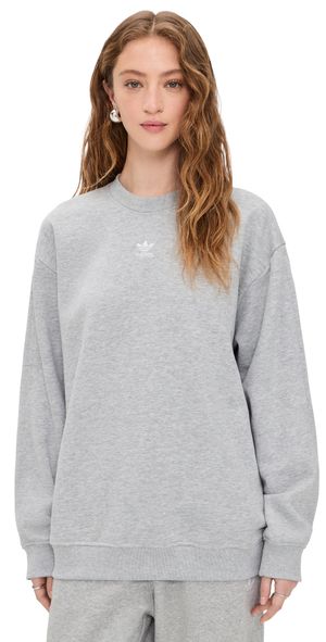 adidas Essentials Crew Long Oversized Fleece Medium Grey Heather S