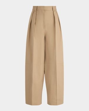 Dash Pleated Wide-Leg Ankle Pants