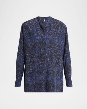 Sima Mosaic Stretch Silk Top