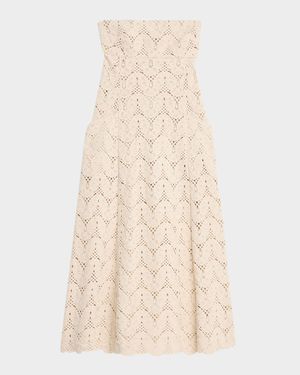 Alegra Open-Knit Strapless Maxi Dress