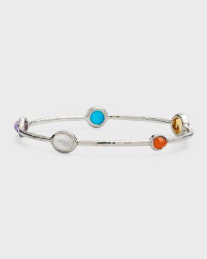5-Stone Bangle Bracelet in Sterling Silver
