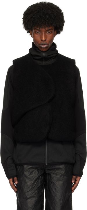 HELIOT EMIL Black Obelis Mohair Down Vest