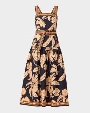 Kora Sleeveless Floral-Print Midi Dress