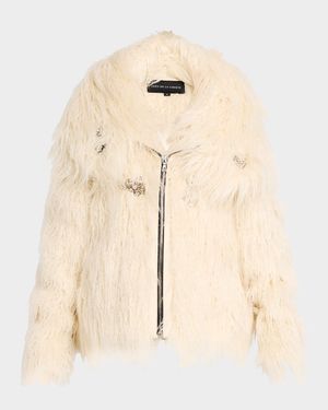 Cory Embellished Faux Fur Coat