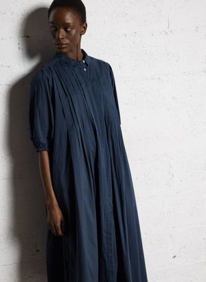 Leon & Harper - Robe longue col classique en coton bio - Taille L - Noir