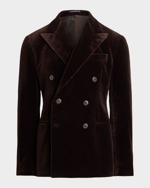 Men's Kent Hand-Tailored Velvet Double-Breasted Dinner Jacket