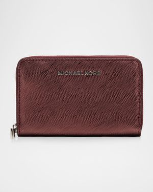 Jet Set Small Metallic Faux Leather Wallet