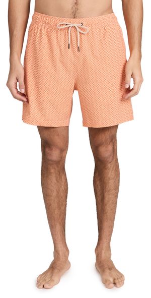 Fair Harbor The Bayberry Swim Trunks 7 Tangerine Summer Tiles XL