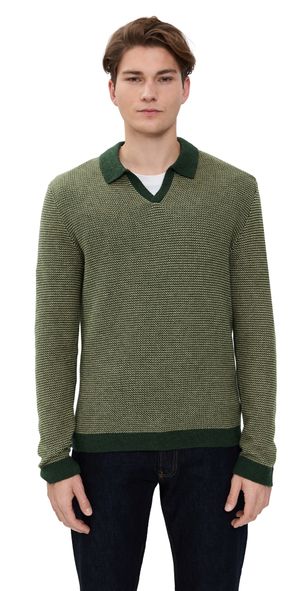 Marine Layer Liam Sweater Polo Barbour/Sable M