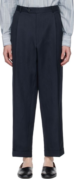 Maison Margiela Navy Turn-up Trousers