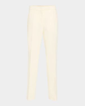 Slits-Hem Straight-Leg Wool Trousers
