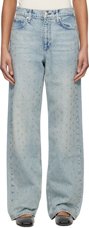 rag & bone Blue Shea Relaxed Straight Jeans