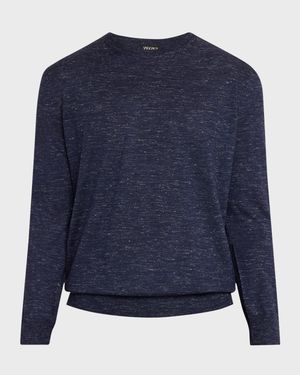 Men's Cashmere, Silk and Linen Crewneck Sweater