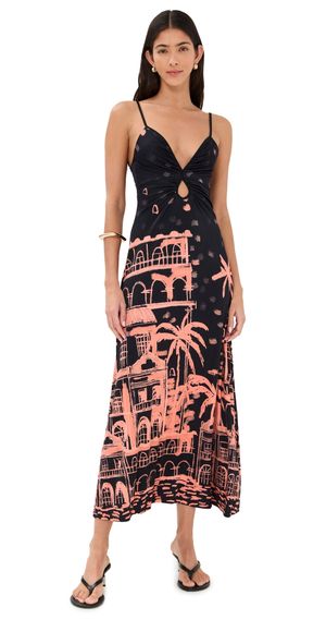 Johanna Ortiz Nuestra Tierra Ankle Dress Black/Peach 4
