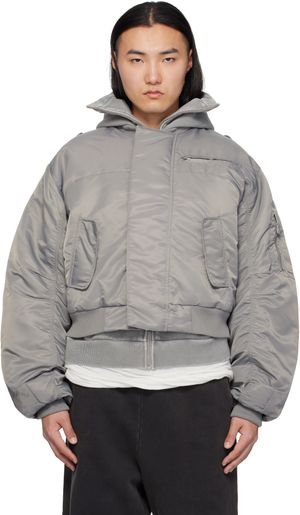 Entire Studios Gray A-2 Bomber Jacket