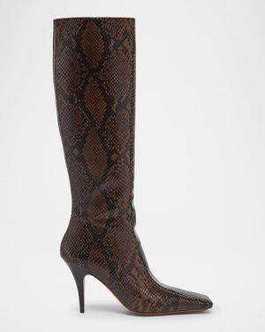 Alter Snake-Print Tall Stiletto Boots
