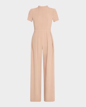 Mayra Pleated Open-Back Jumpsuit