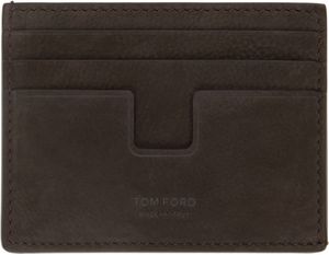 TOM FORD Brown Nubuck Classic Card Holder
