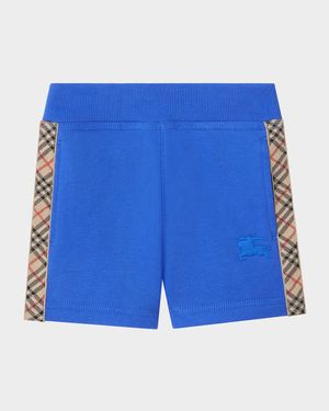 Boy's Check Trim Cotton Shorts, Size 6M-3