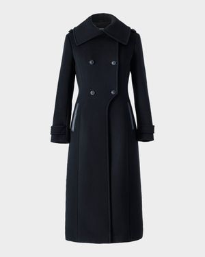 Elodie Double-Breasted Sparkly Long Coat