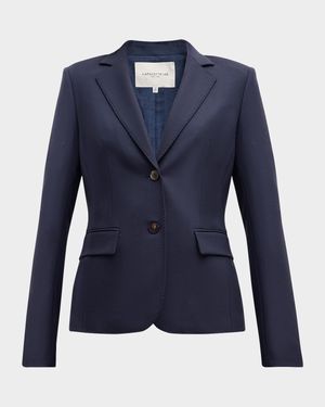 Pick Stitch Stretch Wool Blazer