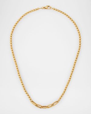 Yellow Gold Small Ball-Chain Multi-Link Necklace
