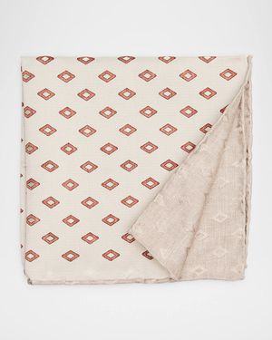 Men's Double-Face Geometric Silk Pocket Square