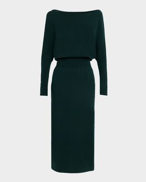 Janese Long-Sleeve Wool Midi Dress
