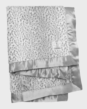 Luxe Snow Leopard Printed Plush Baby Blanket