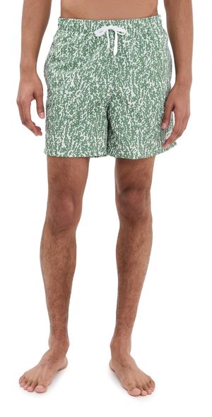 Bather Thyme Tropic Camo Swim Trunks 5.5 Green S