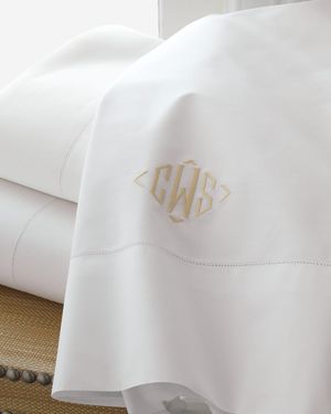 Positano Hemstitch Fitted Sheet, FULL
