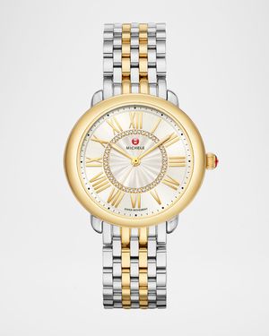 Serein Mid Diamond Dial Watch in Silver/Gold