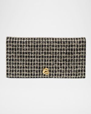 Eloise Flap Fringe Grid Clutch Bag