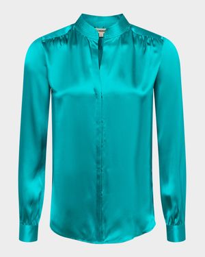 Bianca Silk Charmeuse Button-Down Blouse