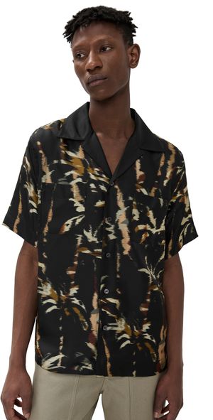 SIMKHAI Connor Camp Shirt Windswept Palm Print L