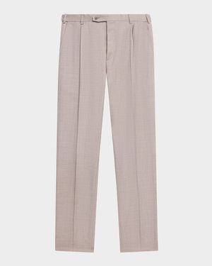 Men's Wool Sharkskin Trousers