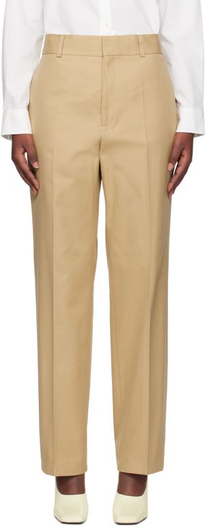 Filippa K Beige Tailored Cotton Trousers