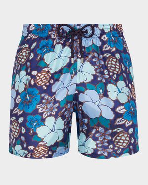 Men's Floral Turtle Swim Shorts