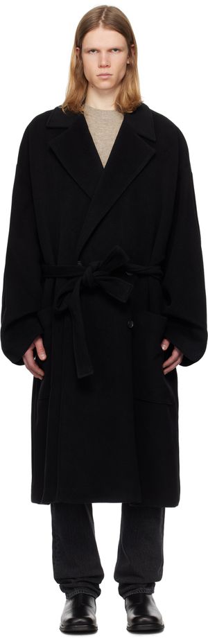Acne Studios Black Double-Breasted Coat