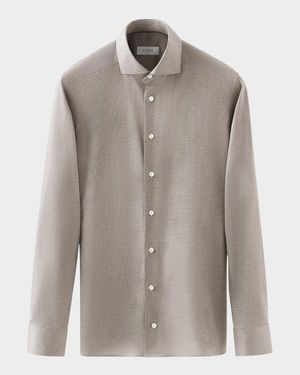Men's Signature Filo di Scozia Jersey Contemporary-Fit Dress Shirt