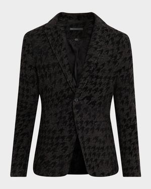Men's Kal Houndstooth Single-Button Blazer