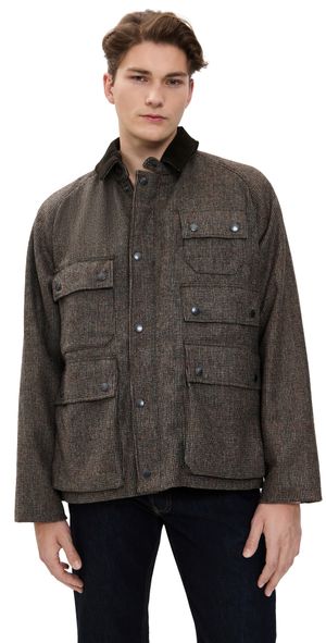 Barbour Barbour Editor Wool Jacket Olive Check XXL