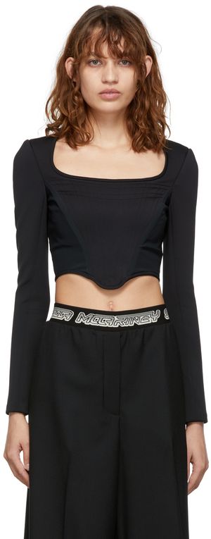 Stella McCartney T-shirt de style corset noir