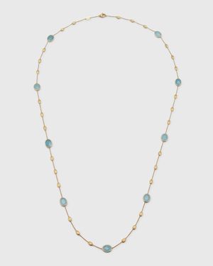 Siviglia 18K Yellow Gold Aquamarine Long Necklace
