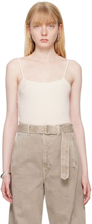 AURALEE Off-White Scoop Neck Camisole