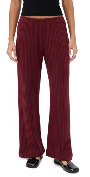 DONNI. The Sweater Rib Simple Pants Oxblood L