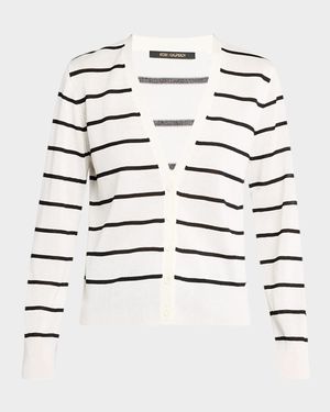 Caspia Striped Button-Down Sweater